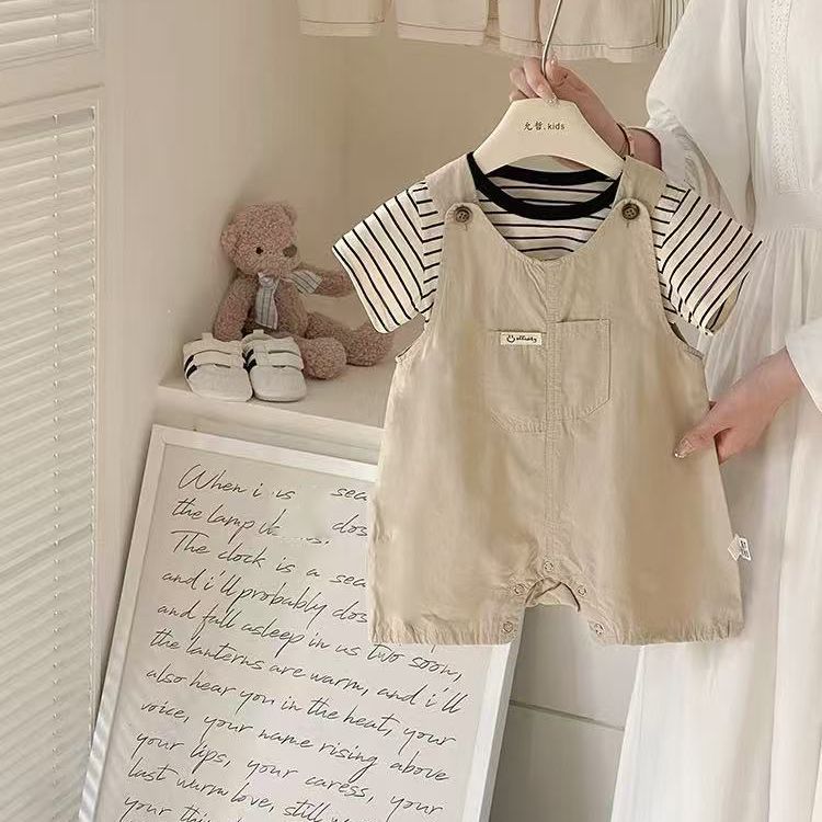 Summer new arrivals: baby & toddler striped outfit set - summer clothes, overalls, two-piece set, romper, and loungewear