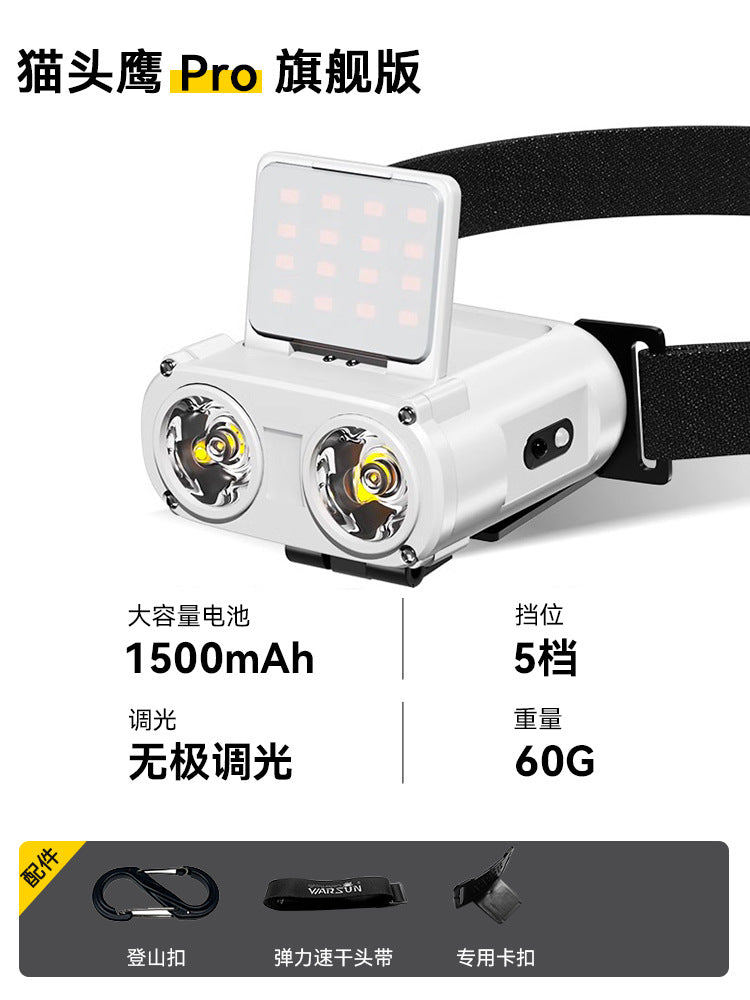 Walson owl pro night fishing strong light headlight induction charging fishing special long battery life cap clip light lighting