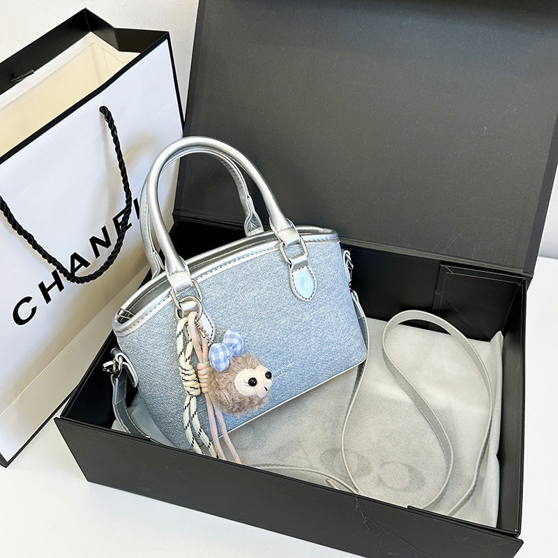 Cross-border this year's popular bag women's 2025 retro color matching texture hand bag foreign style commuting shoulder messenger bag