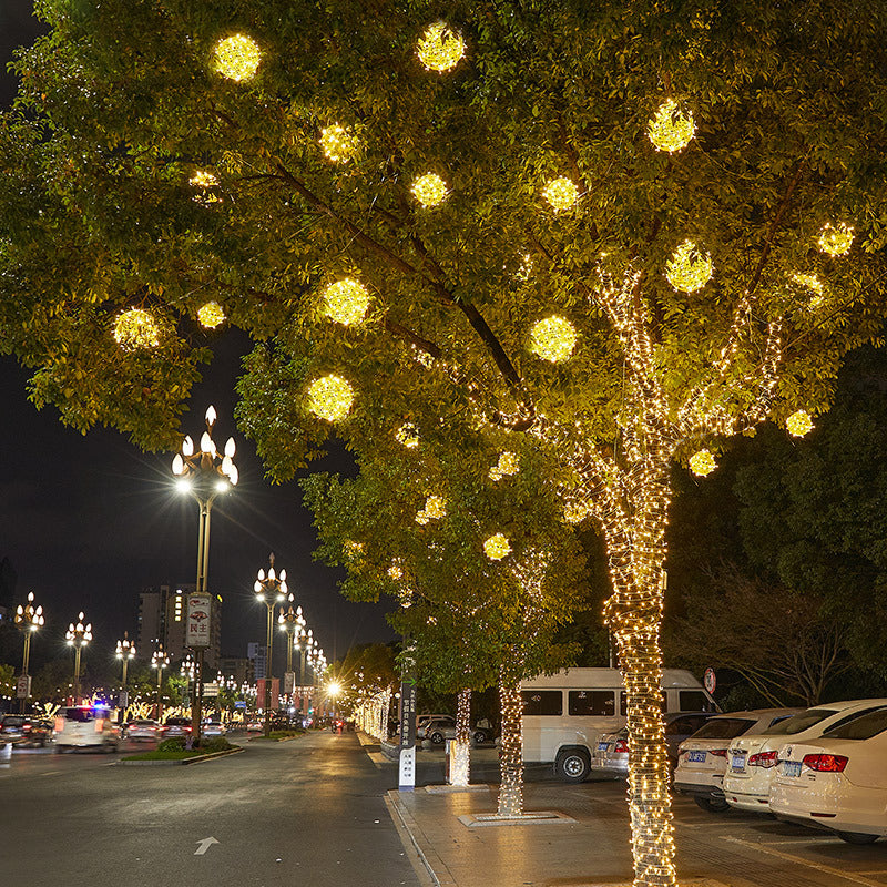 LED vine ball lamp holiday decoration outdoor ball lamp landscape hanging tree ball lamp street outdoor lighting lantern string