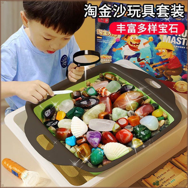 Children's Treasure Hunt Adventure Toys Natural Crystal Rough Stone Agate Amber Gem Set Digging Gems Ore Puzzle