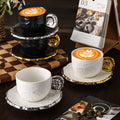 British classy sense ins ceramic relief cup and saucer niche style ceramic latte exquisite afternoon tea milk coffee cup and saucer