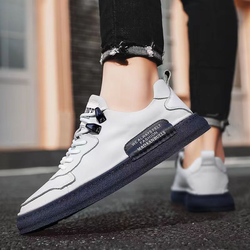 New men's handmade stitching casual shoes - trendy, versatile skate shoes - korean style fashion sneakers