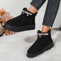 fleece-linedthickenedheattech snow boots for women fall and winternew arrival ethnic style pendant thick sole fur all-in-one non-slip shoes