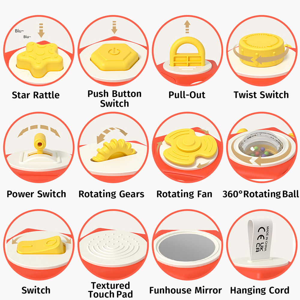 multifunctional busy ball baby educational early learning toy, polyhedral hand grasping ball, montessori education 12-face cube