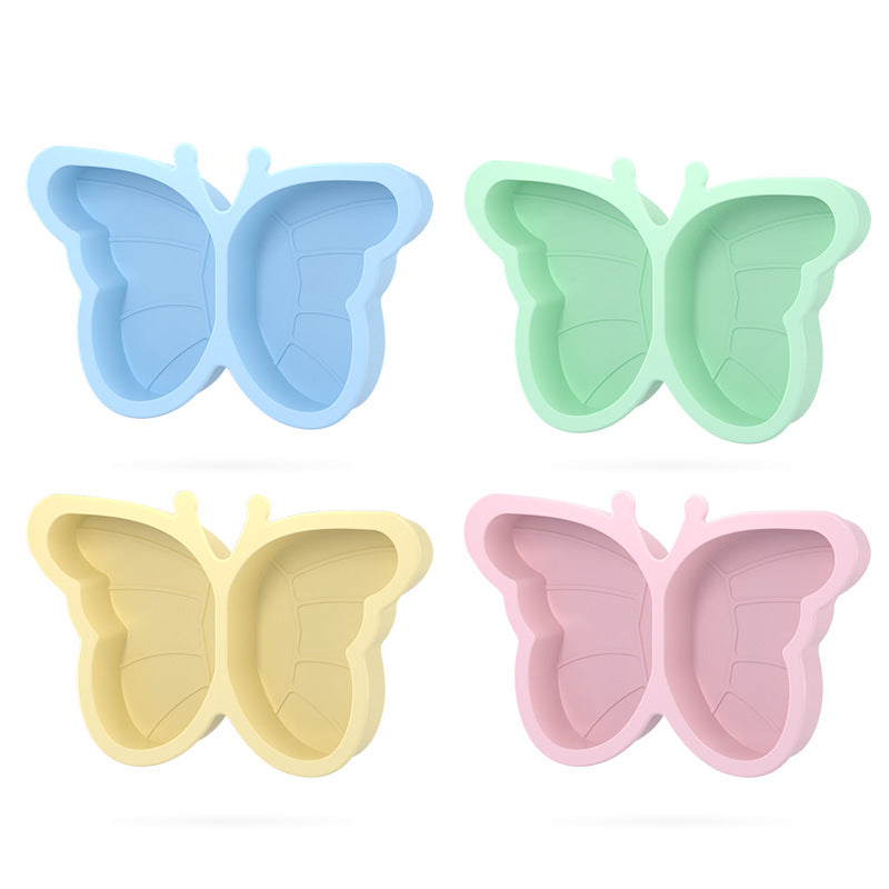 Children's Plate Silicone Suction Cup Learning Food Bowl Grid Plate Infant and Toddler Feeding Tableware Food Grade Baby Supplementary Food Bowl