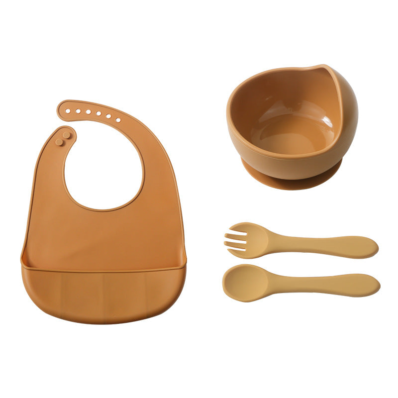 bestseller: silicone baby feeding set - spill-proof silicone bowl, spoon, and plate 3-piece set for kids