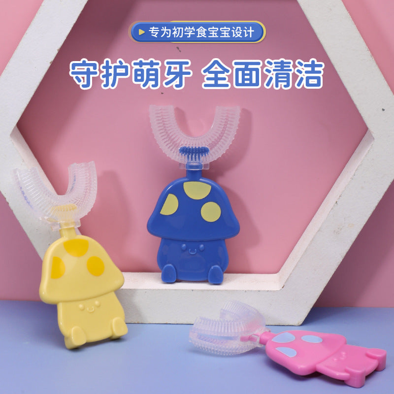 Children's u-shaped toothbrush Silicone toothbrush Baby mouth-containing manual oral cleaning toothbrush Children's toothbrush wholesale