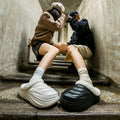 Cocoon breaking 2024 winter new arrival fleece-linedthickened cotton shoes good-looking couple style non-slipheattech cotton slippers men outwear