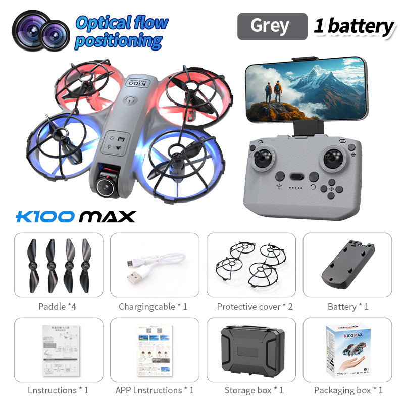 K100mini drone with screen remote control, optical flow hovering, dual lens hd aerial photography, extended flight time remote control aircraft