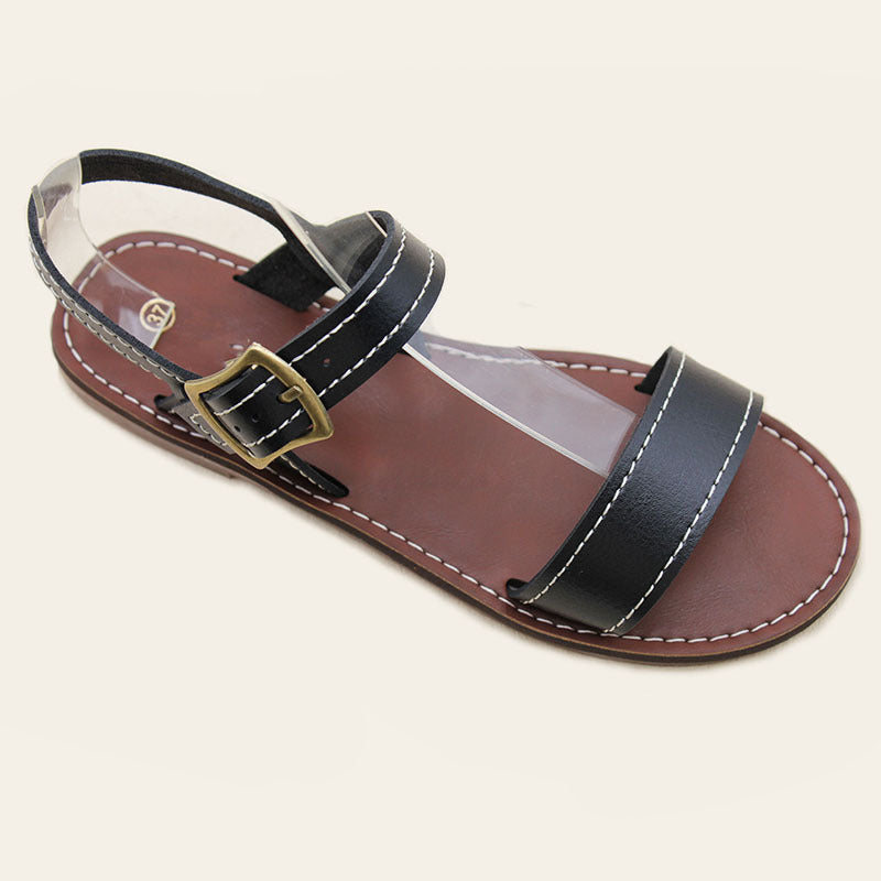 Cross-border spot direct sales Roman sandals one-button flat sandals women's shoes summer versatile beach shoes Sandals