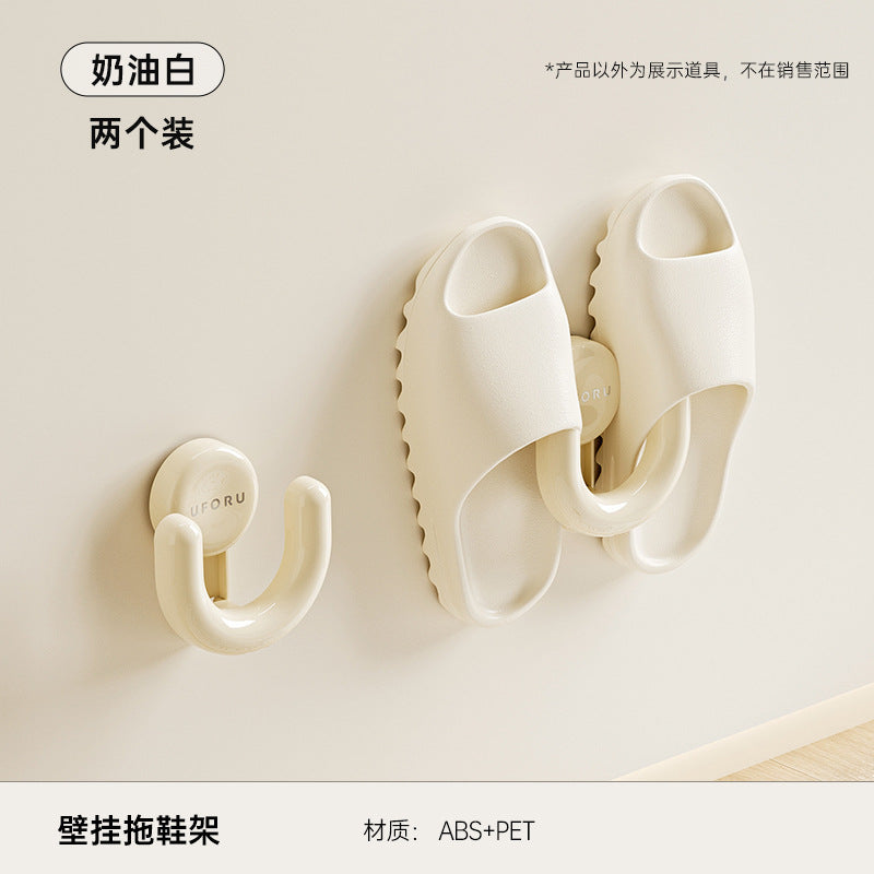 Bathroom slipper rack, suction cup type, punch-free wall-mounted bathroom special new drain rack hook storage rack