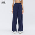 Spring/summer lightweight breathable straight-leg sports pants - women's drawstring loose fit, hip-concealing, slimming, casual wide-leg trousers d26014