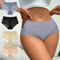 women's underwear: summer ice silk high-stretch mid-waist plus size breathable mesh sexy lace triangle panties