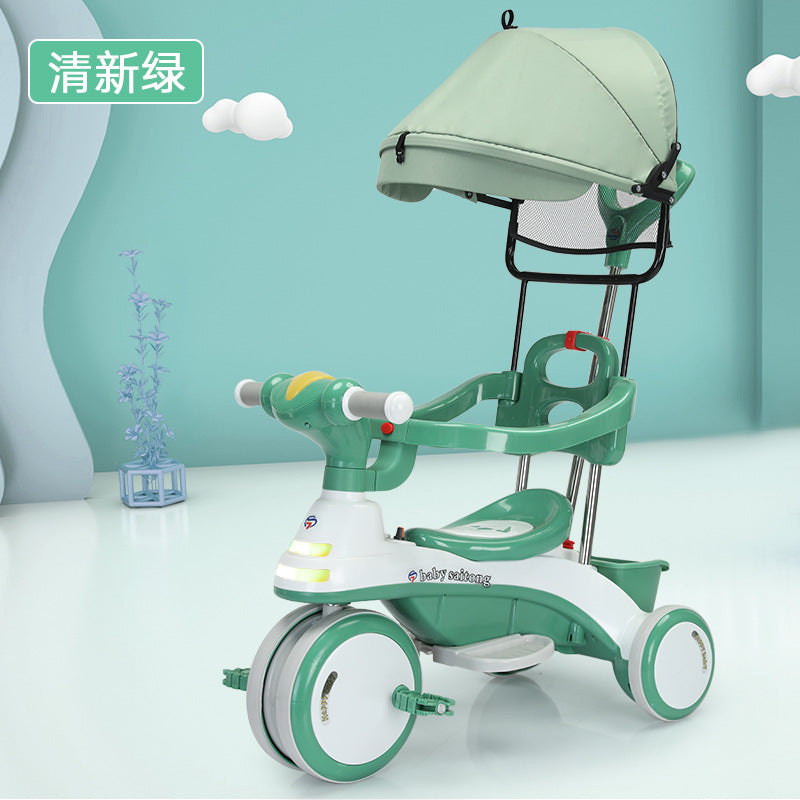 New children's three-wheeled stroller baby stroller children's toys bicycle stroller can sit on a bicycle