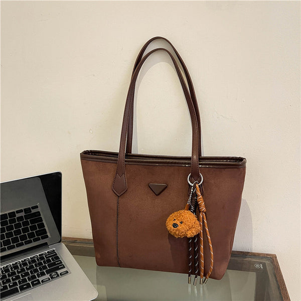 Tote bag women's 2025 new large-capacity commuter bag winter casual versatile shoulder bag college student class bag