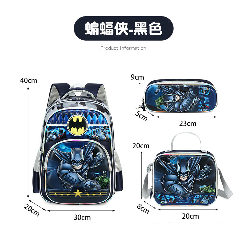 New unicorn trolley backpack set for elementary school students - cute cartoon design, three-piece set, large capacity, unisex