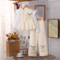 Girls' two-piece outfit: ruffle vest and flare pants set