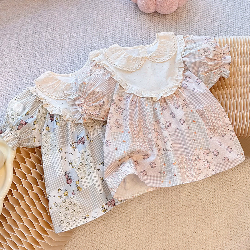 New summer girls' blouse: stylish and chic short-sleeve top for baby girls - european-inspired doll shirt