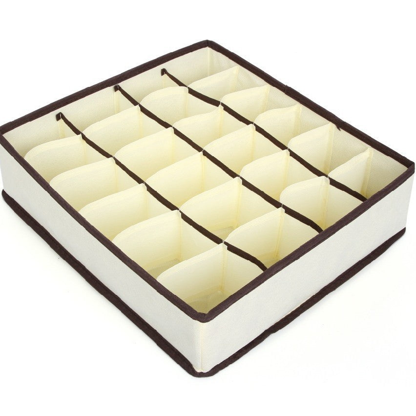 Off-white rose red underwear storage box four-piece set, socks storage fabric bra storage box 6 grids 7 grids 8 grids 24 grids