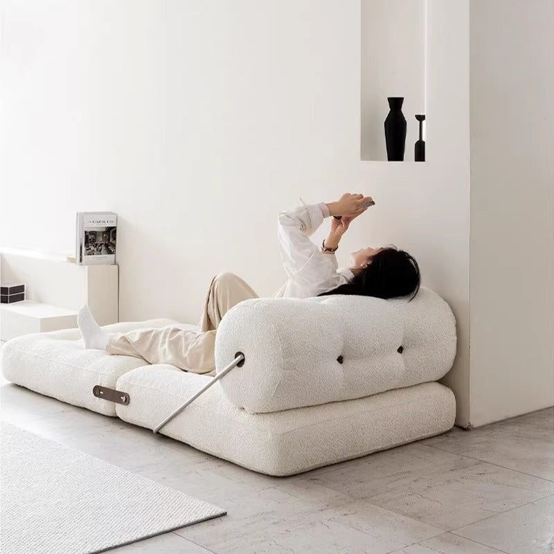 Single sofa small apartment living room tajjine sofa bed foldable cream style cashmere module lazy sofa