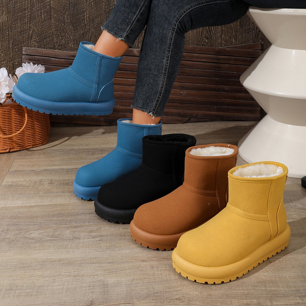 Exportplus sizenew arrival snow boots fleece-linedthickenedheattechthick sole fur all-in-one northeast cotton shoes suede snow boots