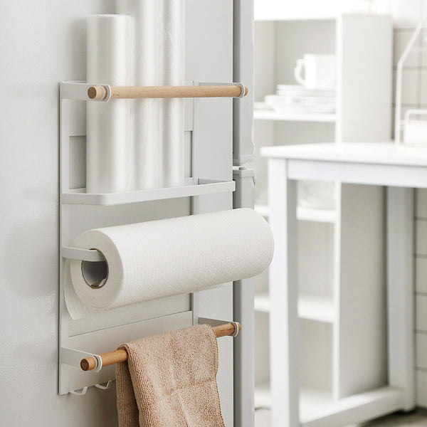 Processing custom magnetic refrigerator wrought iron storage rack, kitchen multi-functional storage finishing face towel pulling rack