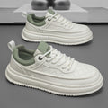 Men's spring/autumn breathable lightweight soft sole white sneakers, men's casual shoes, versatile thick-soled platform sneakers, men's trendy shoes