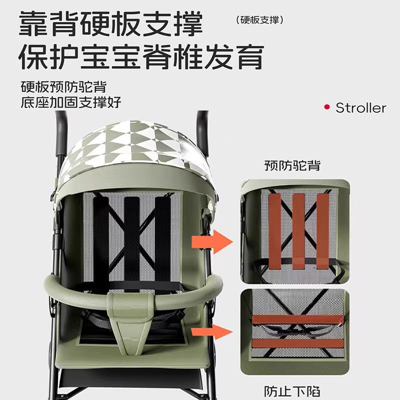 Baby stroller lightweight foldable umbrella stroller reclining seat summer travel pram for infants and toddlers