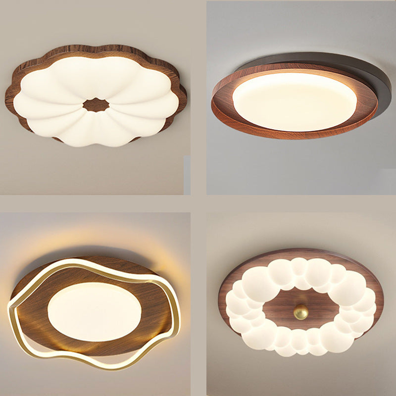 Walnut cookie bedroom light medieval cream wind ceiling light Internet celebrity children's room full spectrum led lamps