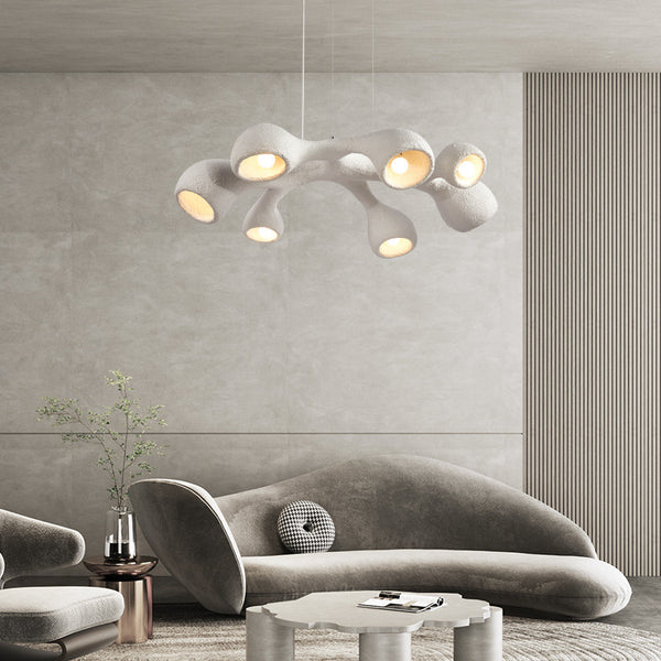 Nordic designer minimalist restaurant chandelier Japanese wabi-sabi wind bar island table lamp model room micro cement decorative lamp