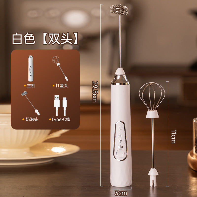 Electric milk frother coffee frother home cream whipper handheld small mixer wireless egg beater