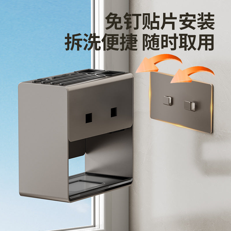 No punching chopsticks cartridge knife holder integrated kitchen rack wall-mounted wall spoon chopsticks cage basket box knife storage