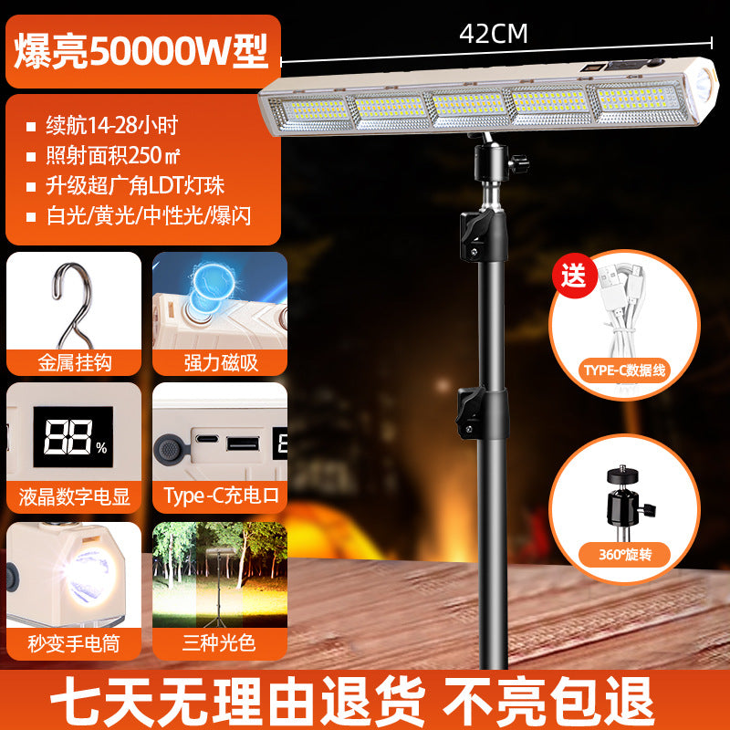 Rechargeable emergency light - outdoor camping magnetic led lamp - extra long battery life - ideal for stalls, street vendors, and night markets