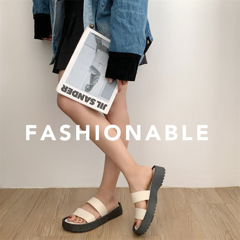 Women's double strap sandals - 2024 summer new arrival - outdoor beach thick sole slides - wholesale breathable lightweight sandals