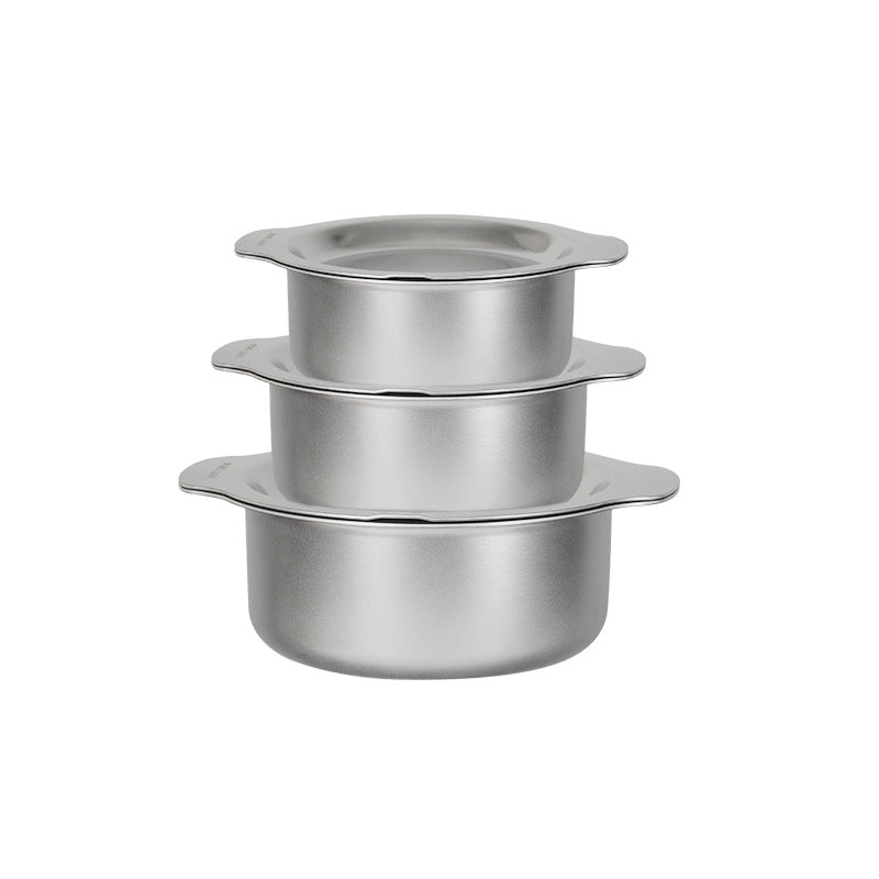 supply 304 stainless steel pot for home non-grinding pot three-piece suitinduction cooker soup pot three-layer steel