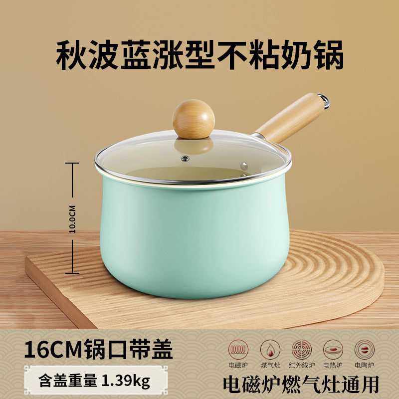 Ceramic saucepan - non-stick, perfect for baby food, instant noodles, and warming milk. suitable for gas and induction cooktops