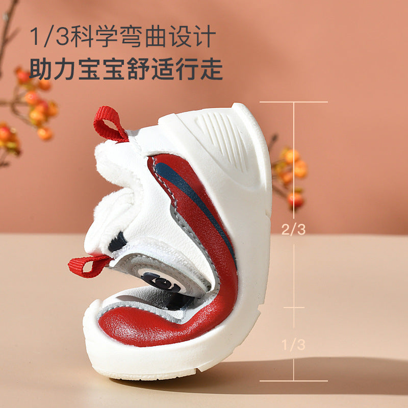 Toddler shoes for baby boys 0-1-3 years old, autumn/winter infant and toddler shoes for baby girls, soft sole non-slip, fleece-lined, extra thick cotton shoes