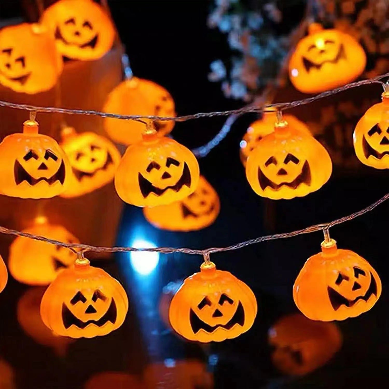 New Halloween light string skull ghost horror decorative lights ghost festival atmosphere small lights battery box pumpkin lights