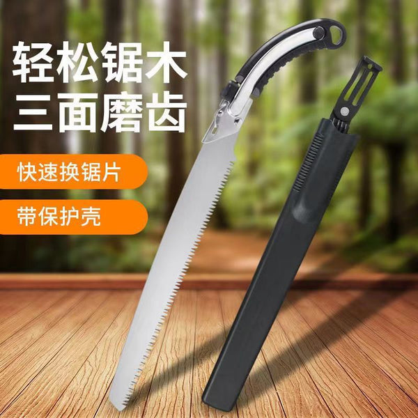 Manganese steel large saw tree hand saw with shell hand saw outdoor portable woodworking waist saw instead of blade straight saw factory wholesale
