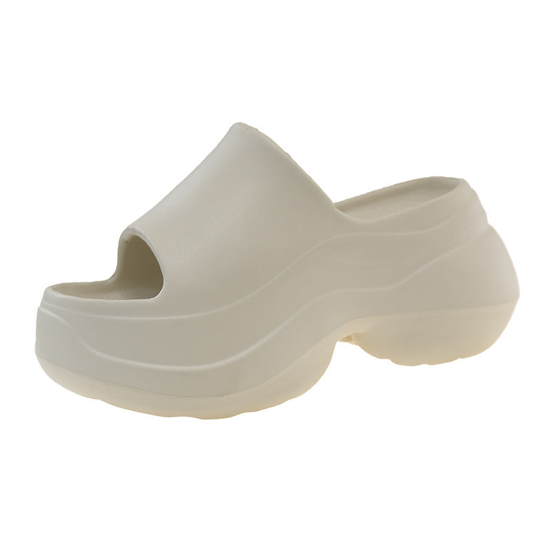 2025 new women's extra thick slippers - non-slip, height increasing, outdoor wearable platform slippers - new beach style closed-toe summer wholesale