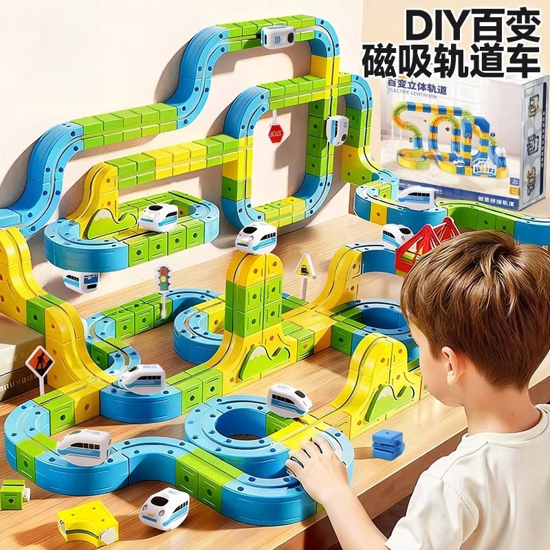 new product, versatile building blocks, high-speed rail train, three-dimensional track toy, children's boys and girls, educational creative assembly gift