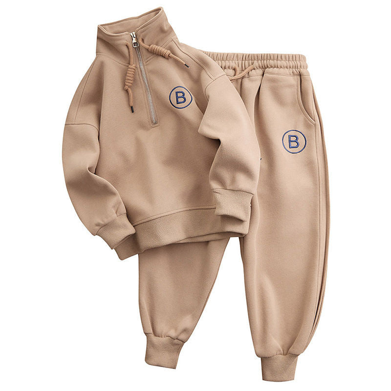 Boys' fall/winter new style cool & edgy hoodie and sweatpants set  - middle to big kids' boys' top and pants tracksuit