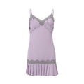 european and american women's clothing  spring new arrival: sweet & sultry lace trim v-neck cami pleated dress