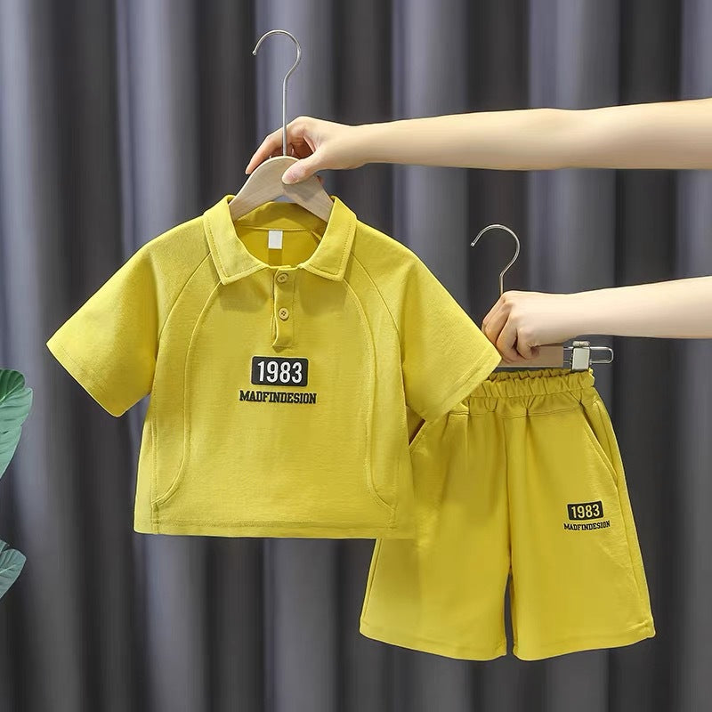 Boys' summer outfit set : stylish and cool baby clothes, trendy kids' summer short-sleeve top