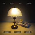 Retro bedroom bedside lamp casual european cream medieval small table lamp warm study decoration solid wood glass table lamp