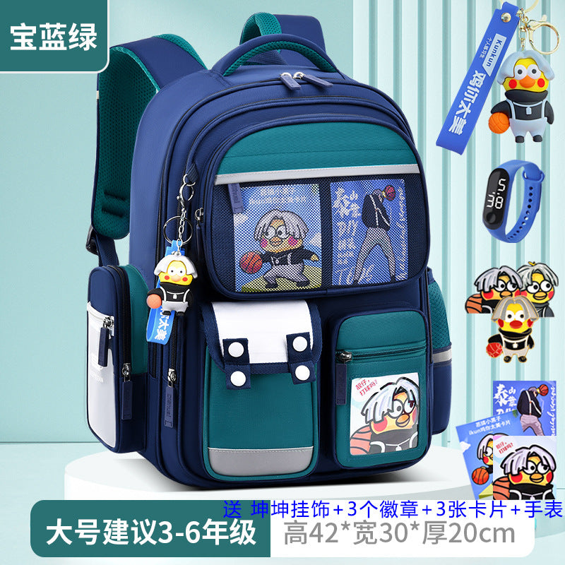 2026 new children's backpack for boys, elementary school grades 1-6, boys' and girls' spine-protecting, weight-reducing double shoulder bag