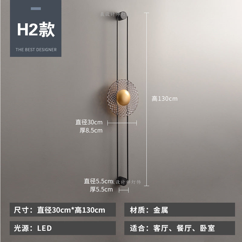 Modern minimalist wall sconce, long style, solid brass, for living room backdrop, hallway, aisle, glass ripple bedside, project wall lighting