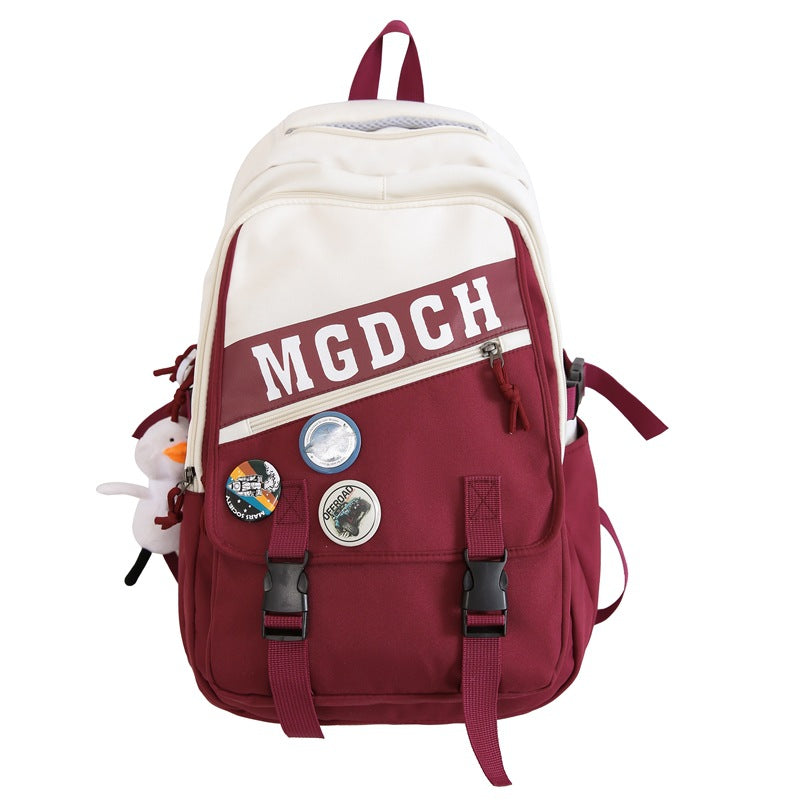 New large-capacity schoolbag female middle and high school students fashion trend backpack computer bag strong and durable backpack