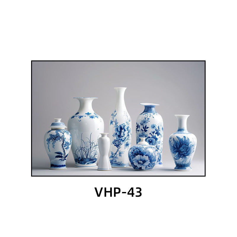 Blue and white porcelain decorative painting vase porcelain ceramic new Chinese style living room hanging painting hotel hotel restaurant box Chinese style